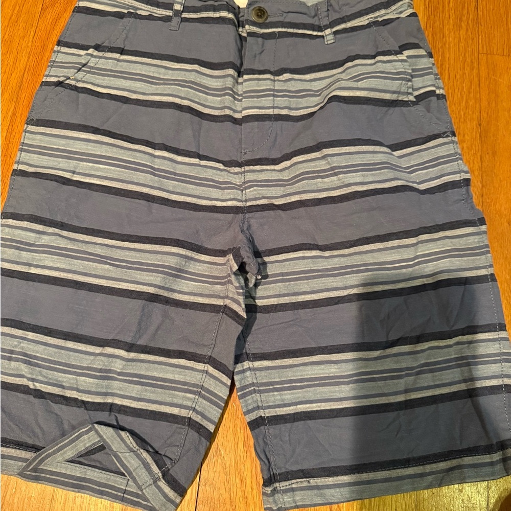 Boys Striped Shorts - Blue and Gray